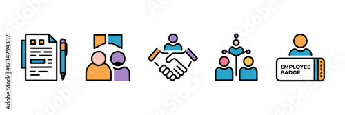 Vector icon sheet with HR manager icons