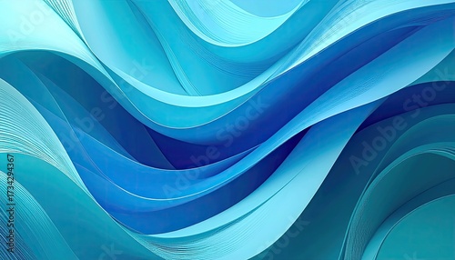 Fototapeta Naklejka Na Ścianę i Meble -  Abstract blue waves flow, background motion.  Use for presentation, banner, blog