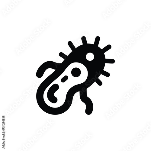 Microscopic view of a single-celled organism with flagella and internal structures in a scientific style