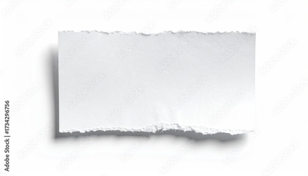 custom made wallpaper toronto digitalTorn white paper piece laying down on white. Isolated on a background for messages