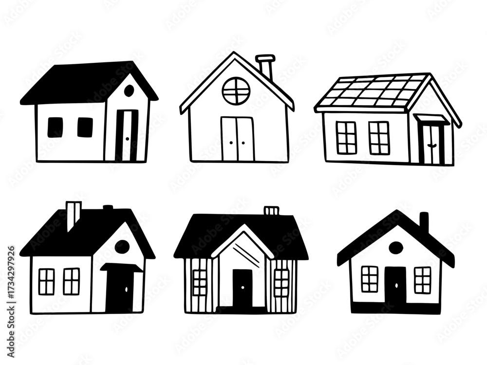 Fototapeta premium Six House vector icon illustration