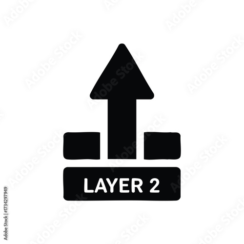 Layered structure with an upward arrow symbolizing growth, progress, or hierarchy in a professional or educational context