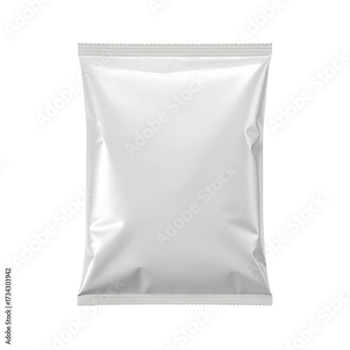 White blank snack bag mockup for chips, crisps or food packaging. Isolated on transparent background, png