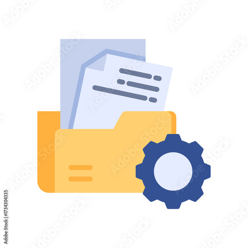 File Management flat color icon
