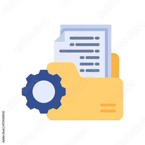 File Management flat color icon