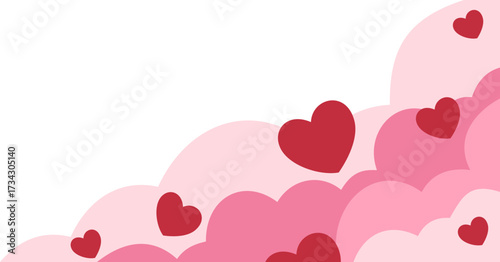 Cute Heart Valentine Cloud Corner Border