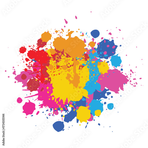 Colorful Paint Splatter Abstract Background and Texture