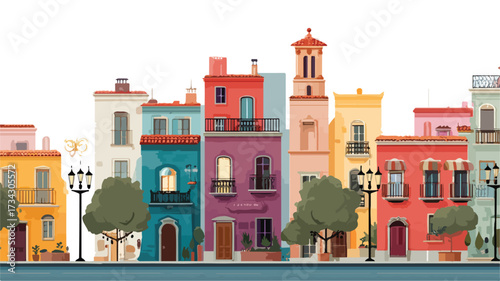 Vibrant Diverse Ethnic City Street Vector Illustration