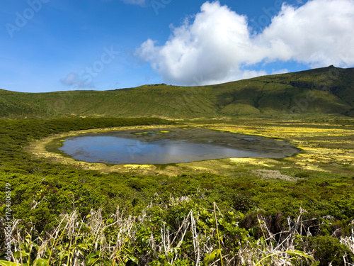 lac volcanique à flores