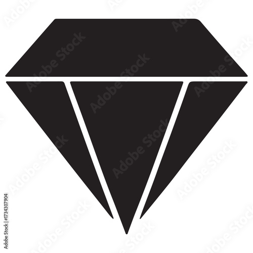 Abstract Diamond Silhouette Minimalist Black Geometric Vector Illustration