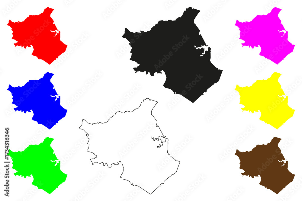 Fototapeta premium Ciudad Nicolas Romero city (United Mexican States, Mexico, Mexico State) map vector illustration, scribble sketch Ciudad Nicolás Romero map