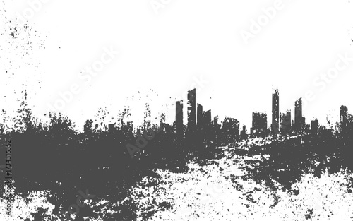 grunge city skyline