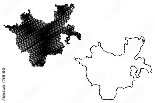 Southern Nations, Nationalities, and Peoples' Region (Federal Democratic Republic of Ethiopia, Horn of Africa, Regions and chartered cities of Ethiopia) map vector illustration, scribble sketch SNNPR 