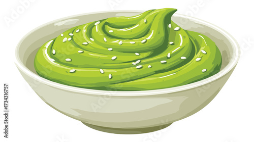 Vibrant Wasabi Paste Cartoon Vector Illustration for Graphic Design Projects