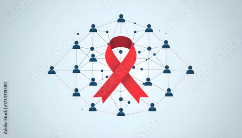 Red Ribbon Network Concept.