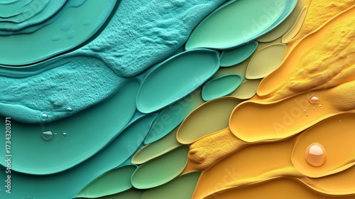 A modern illustration featuring abstract minimalist backgrounds with pink and yellow gradations and a glowing wave effect, representing a professional digital design concept for the future of