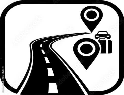 Route icon vector. Road Trip and Navigation Icons illustration