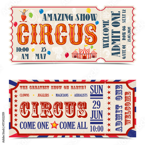 Retro Circus Event Ticket Template