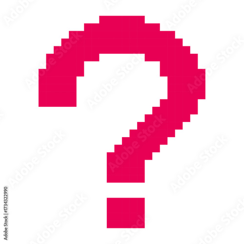 赤色のクエスチョンマークのドット絵 | ピクセルアート | 疑問・質問アイコン