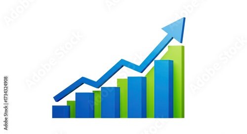 Free Download Business Growth Chart with Upward Arrow and Bar Graph. - GFXLoad