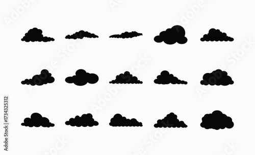 Stylized Cloud Silhouette Graphic Pack