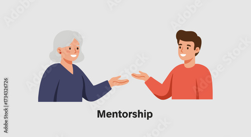 Mentorship flat icon, Mindset