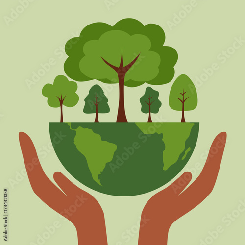 Earth Day. Save the Planet. Ecology and environmental protection. Can be used as a postcard or for printing. Vector illustration in flat cartoon style. Collection, set of vector illustrations.