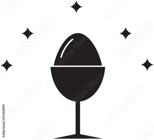 Simple icon of a perfect boiled egg for breakfast