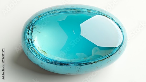 A striking visual contrast of geometric shapes and modern design is evident in the blue sphere on plaid