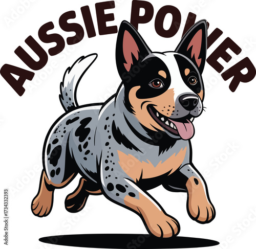 Cute cartoon a illustrator vector Australian Cattle Dog