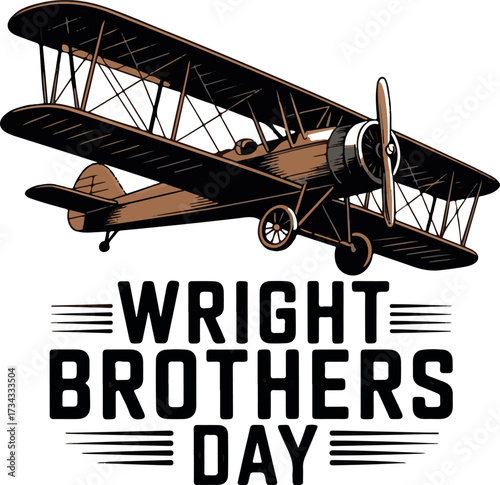 Wright Brothers Day T-shirt design, International Day of the World's Indigenous Peoples set of round label template