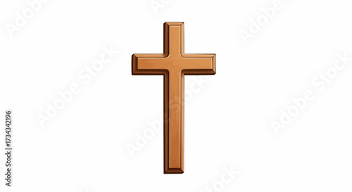 Elegant wooden cross symbol for faith, hope, and love; a timeless icon of Christian belief, ideal for religious designs and spiritual projects