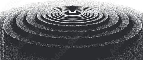 A conceptual illustration of concentric waves radiating outward from a central point..