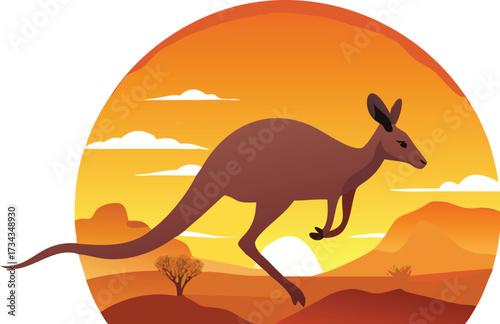 Vector illustrations of cute cartoon kangaroo and kangaroo with baby are popular wildlife animal designs