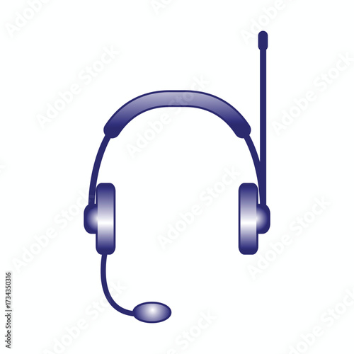 Headset with microphone, isolated on white background