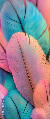 The picture depicts a tree with leaves of blue, pink, and yellow hues, evoking a dreamy and whimsical atmosphere