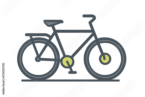 Modern bicycle icon representing urban commuting, sustainable transportation, and a healthy lifestyle choice