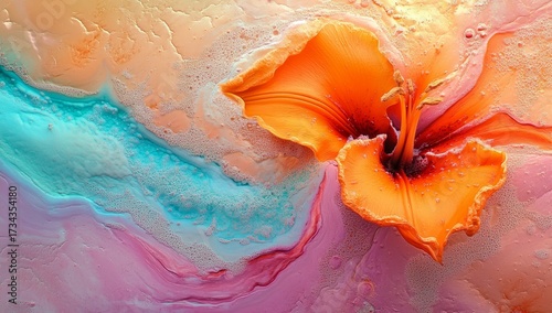 A highly detailed, botanical picture features a single, striking bloom with unfurled petals, standing out against a pure white backdrop