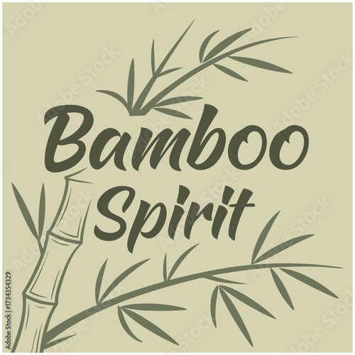 Bamboo Spirit Typography T-Shirt Design