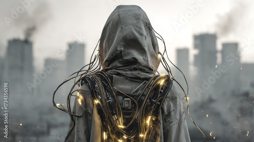 Post apocalyptic figure with technology