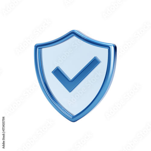 Free Download 3d glass blue icon of  shield  security with check mark - GFXLoad