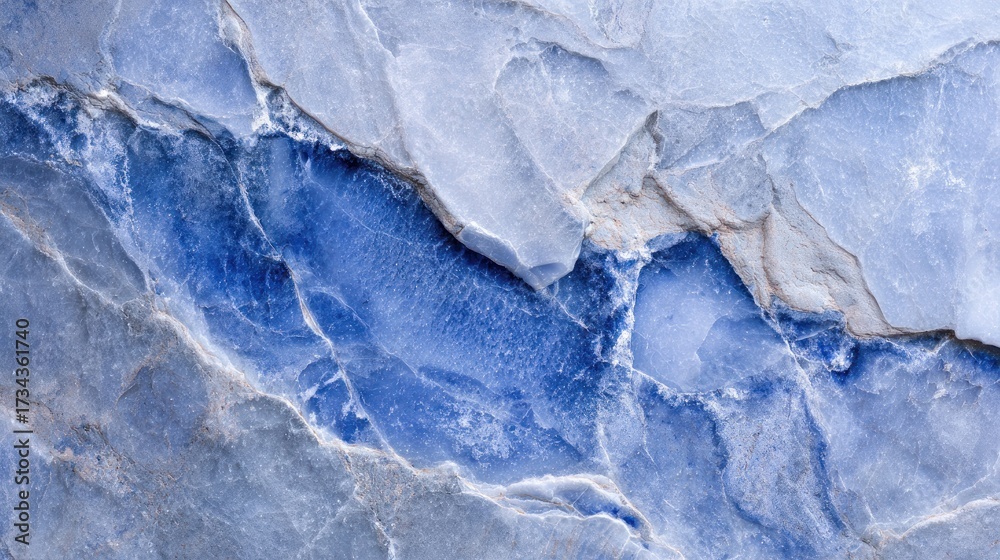 Obraz premium Polished blue marble texture with white and fine vein patterns