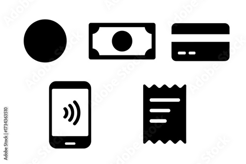 Collection of essential payment and financial transaction icons for digital interfaces and business applications