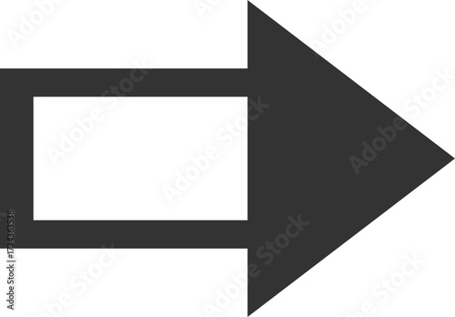 Flat Arrow Icon, Simple Direction Symbol,  Arrow Icon for Navigation, Infographic, Web Interface and Creative Graphic Illustration