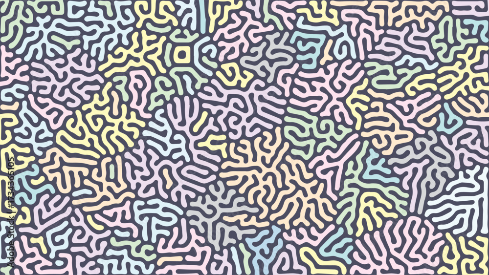 Fototapeta premium ABSTRACT COLORFUL LINES TURING PATTERN ROUGH DESIGN REACTION DIFFUSION BACKGROUND VECTOR GOOD FOR WALLPAPER, COVER,POSTER