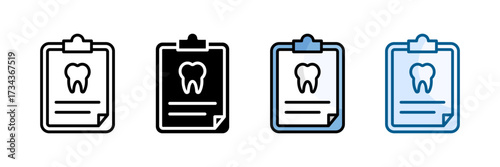 Dental Record Icon Set Multiple Style Collection