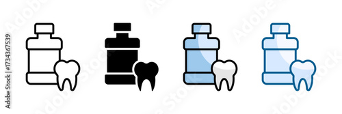 Mouthwash Icon Set Multiple Style Collection