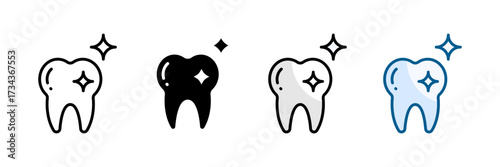 Teeth Whitening Icon Set Multiple Style Collection