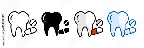 Dental Medicine Icon Set Multiple Style Collection