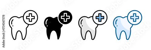 Dental Care Icon Set Multiple Style Collection